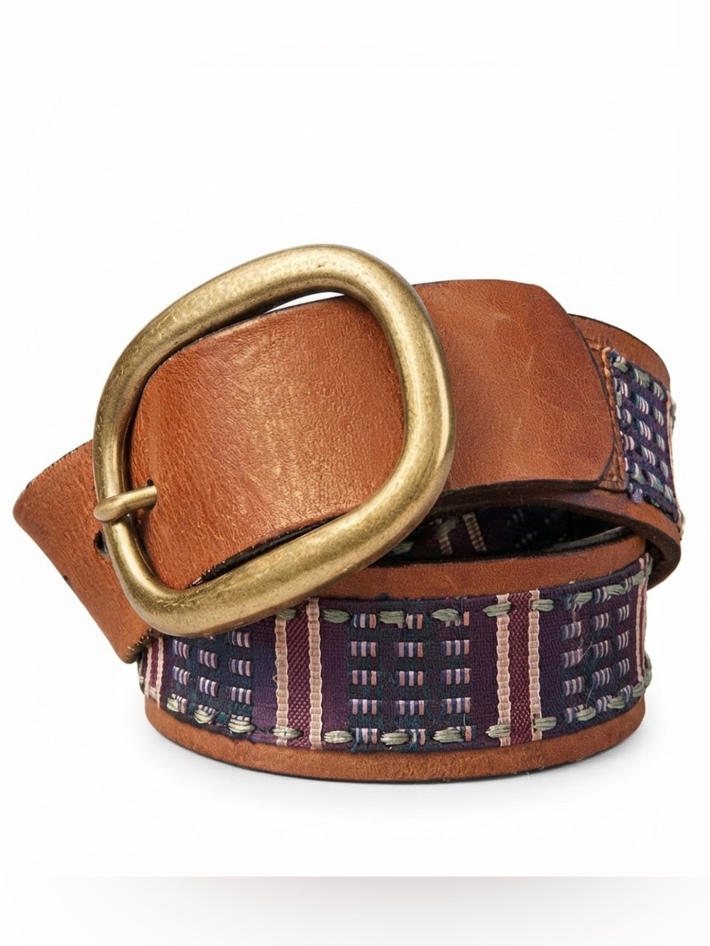 Robert Graham Men's Genuine Leather Woven Fabric Patterned Belt – Size 36/90